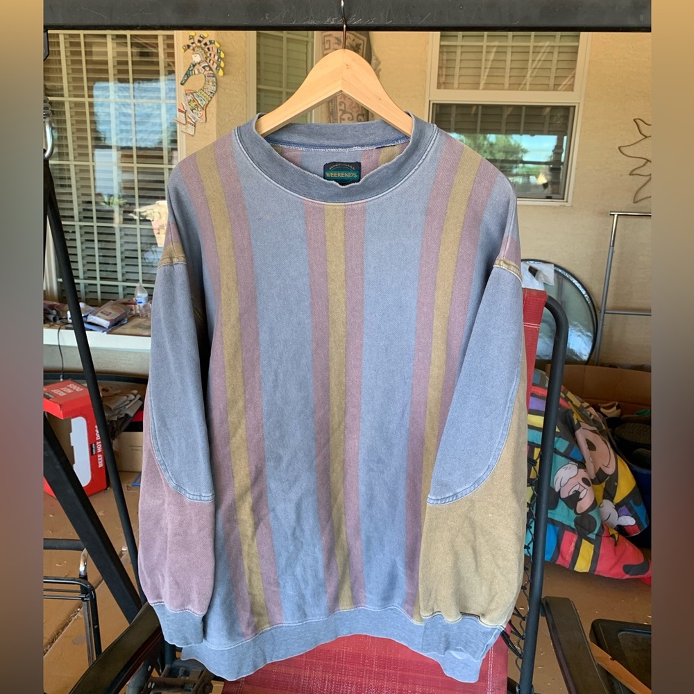 Vintage striped sweatshirt purple brown basic